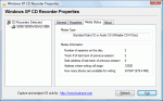 Windows XP CD Recorder Properties